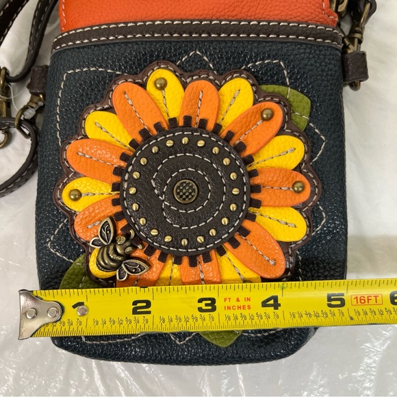 Chala Sunflower Bee Flower Cell Phone Fall Festive Mini Crossbody Bag Purse - Picture 4 of 8